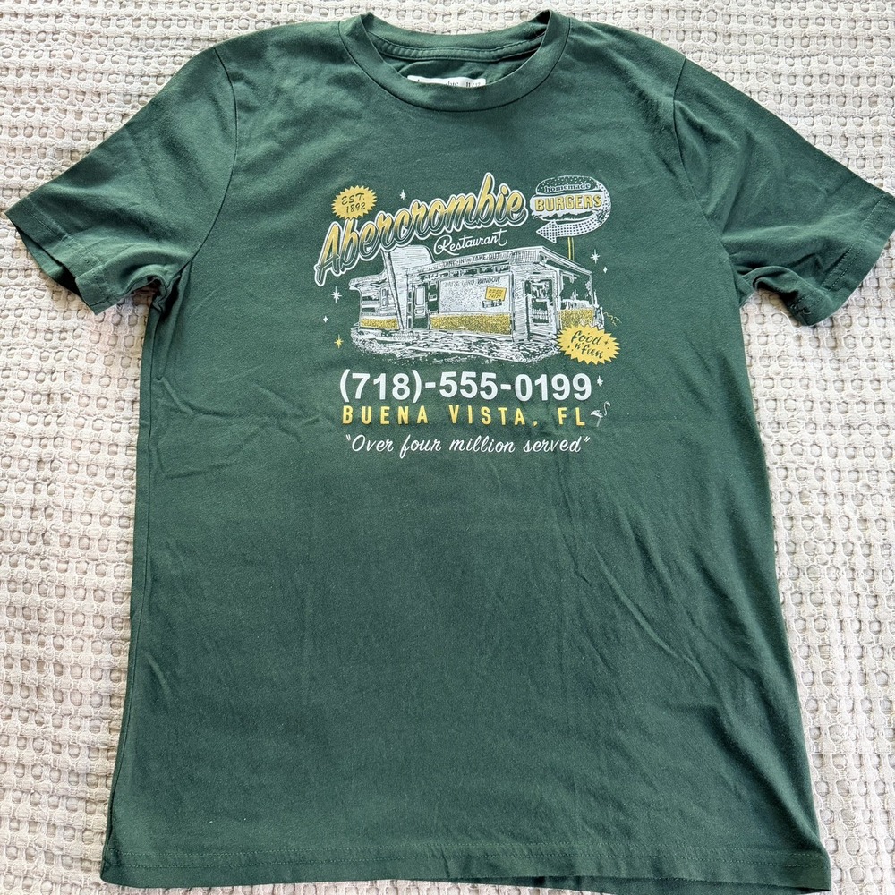 Abercrombie Kids green Graphic T-Shirt Florida restaurant buena vista